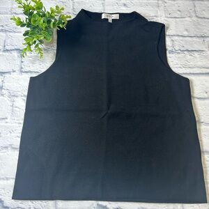 Milly Black Boxy Sleeveless Lightweight Sweater. Size Large. #Luxe Neutral